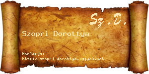 Szopri Dorottya névjegykártya